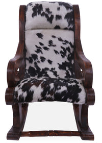 Thumbnail for Hair-On Cowhide Wooden Handcrafted Rocking Chair