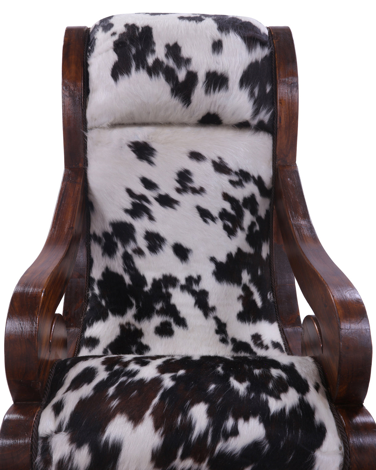 Hair-On Cowhide Wooden Handcrafted Rocking Chair