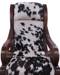 Thumbnail for Hair-On Cowhide Wooden Handcrafted Rocking Chair