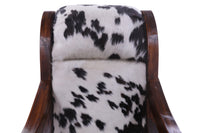 Thumbnail for Hair-On Cowhide Wooden Handcrafted Rocking Chair