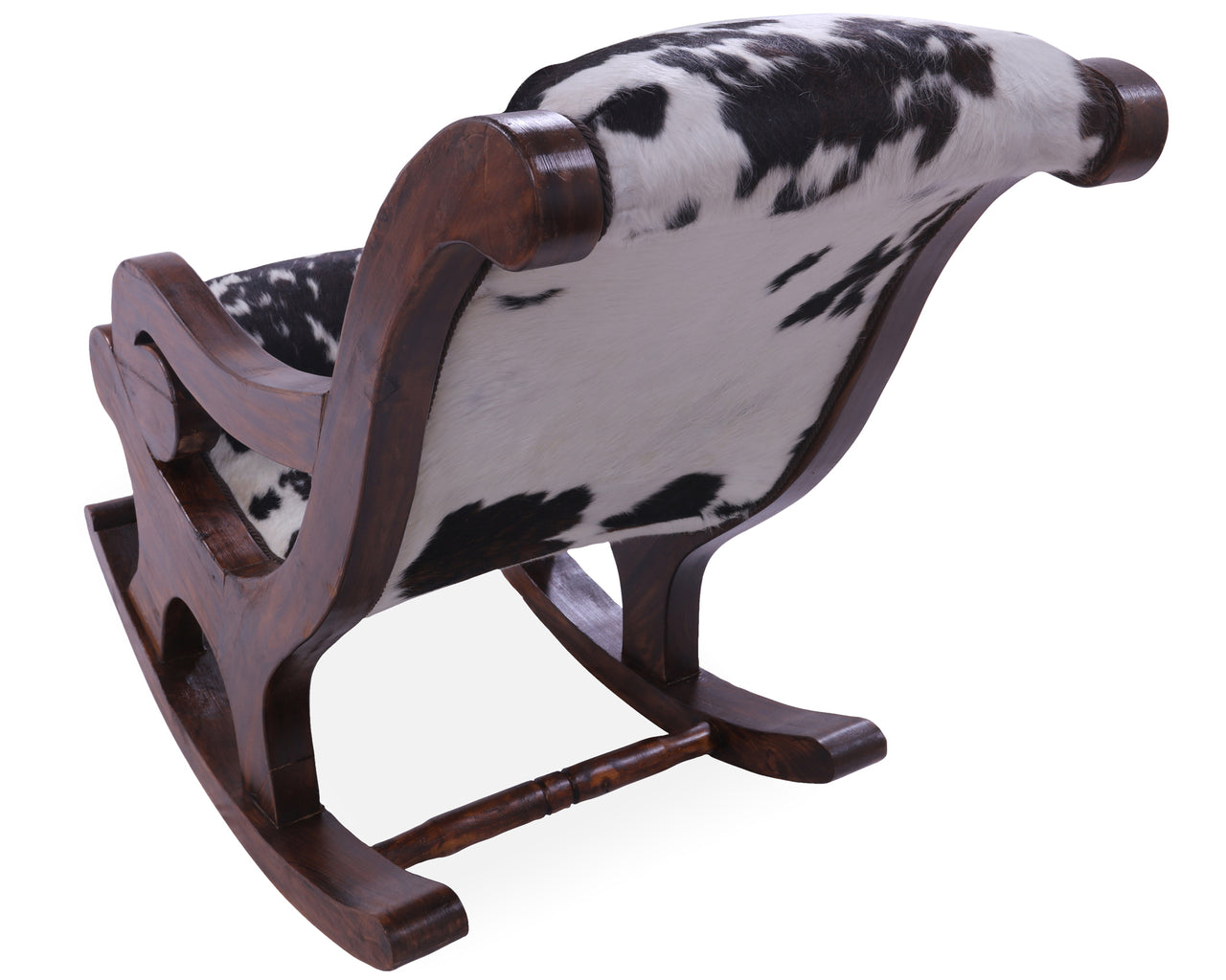 Hair-On Cowhide Wooden Handcrafted Rocking Chair