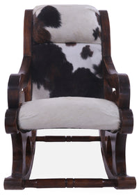 Thumbnail for Hair-On Cowhide Wooden Handcrafted Rocking Chair