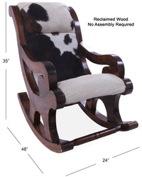 Thumbnail for Hair-On Cowhide Wooden Handcrafted Rocking Chair