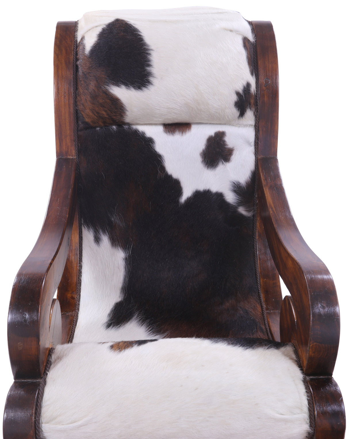 Hair-On Cowhide Wooden Handcrafted Rocking Chair