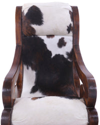 Thumbnail for Hair-On Cowhide Wooden Handcrafted Rocking Chair