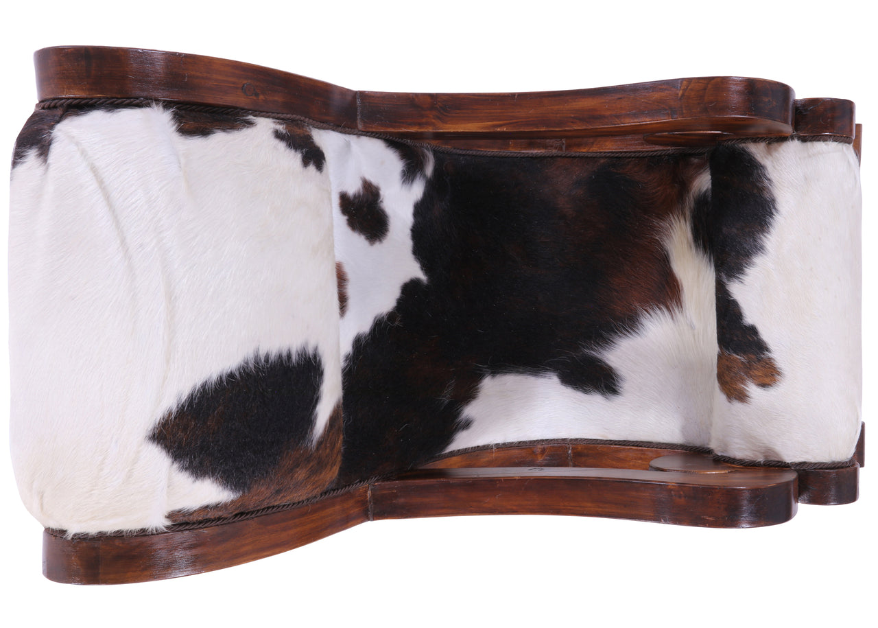 Hair-On Cowhide Wooden Handcrafted Rocking Chair