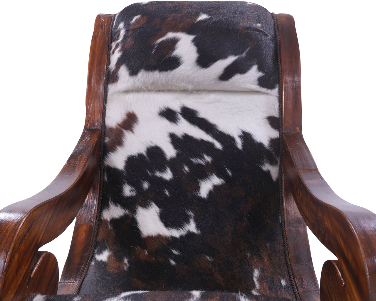 Hair-On Cowhide Wooden Handcrafted Rocking Chair