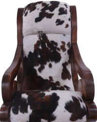 Thumbnail for Hair-On Cowhide Wooden Handcrafted Rocking Chair