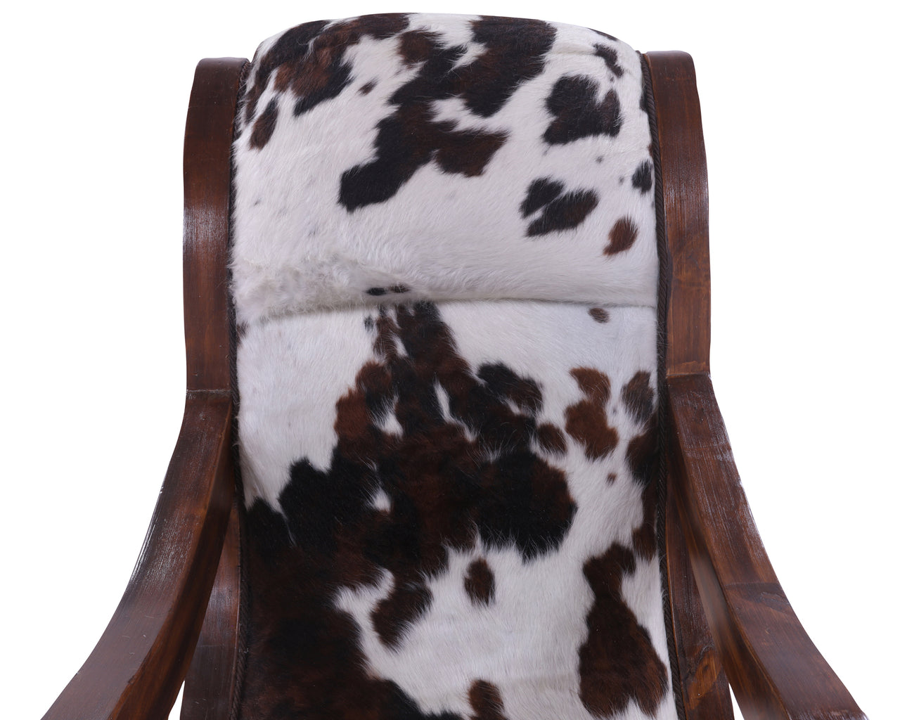 Hair-On Cowhide Wooden Handcrafted Rocking Chair