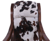 Thumbnail for Hair-On Cowhide Wooden Handcrafted Rocking Chair