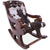 Hair-On Cowhide Wooden Handcrafted Rocking Chair