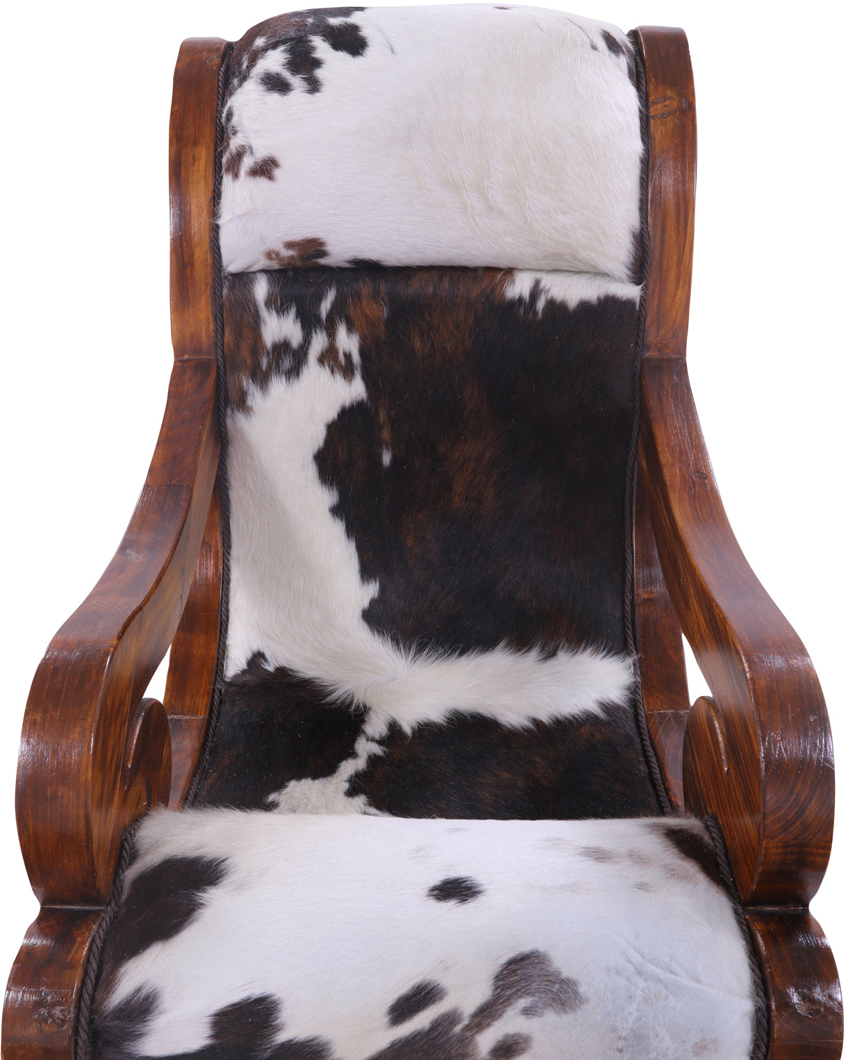 Hair-On Cowhide Wooden Handcrafted Rocking Chair