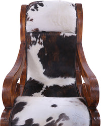 Thumbnail for Hair-On Cowhide Wooden Handcrafted Rocking Chair