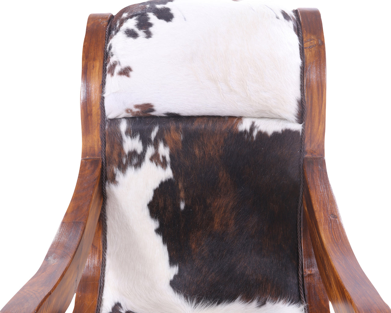 Hair-On Cowhide Wooden Handcrafted Rocking Chair