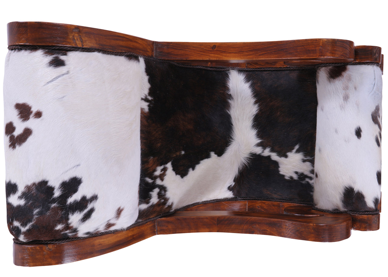 Hair-On Cowhide Wooden Handcrafted Rocking Chair