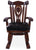 Wooden Rocking Chair Handcarved Back Sunflower Removable Hair-On Cowhide Pillow