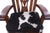 Wooden Rocking Chair Handcarved Back Sunflower Removable Hair-On Cowhide Pillow