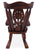 Wooden Rocking Chair Handcarved Back Sunflower Removable Hair-On Cowhide Pillow