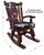 Wooden Rocking Chair Handcarved Back Sunflower Removable Hair-On Cowhide Pillow