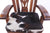 Wooden Rocking Chair Handcarved Back Sunflower Removable Hair-On Cowhide Pillow