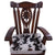 Wooden Rocking Chair Handcarved Back Sunflower Removable Hair-On Cowhide Pillow