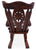 Wooden Rocking Chair Handcarved Back Sunflower Removable Hair-On Cowhide Pillow