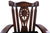 Wooden Rocking Chair Handcarved Back Sunflower Removable Hair-On Cowhide Pillow