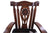 Wooden Rocking Chair Handcarved Back Sunflower Removable Hair-On Cowhide Pillow