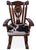 Wooden Rocking Chair Handcarved Back Sunflower Removable Hair-On Cowhide Pillow