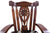 Wooden Rocking Chair Handcarved Back Sunflower Removable Hair-On Cowhide Pillow