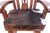 Wooden Rocking Chair Handcarved Back Sunflower Removable Hair-On Cowhide Pillow