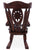 Wooden Rocking Chair Handcarved Back Sunflower Removable Hair-On Cowhide Pillow