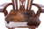 Wooden Rocking Chair Handcarved Back Sunflower Removable Hair-On Cowhide Pillow