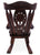 Wooden Rocking Chair Handcarved Back Sunflower Removable Hair-On Cowhide Pillow