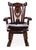 Wooden Rocking Chair Handcarved Back Sunflower Removable Hair-On Cowhide Pillow