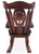 Wooden Rocking Chair Handcarved Back Sunflower Removable Hair-On Cowhide Pillow