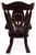 Wooden Rocking Chair Handcarved Back Sunflower Removable Hair-On Cowhide Pillow