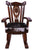 Wooden Rocking Chair Handcarved Back Sunflower Removable Hair-On Cowhide Pillow