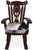 Wooden Rocking Chair Handcarved Back Sunflower Removable Hair-On Cowhide Pillow