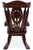 Wooden Rocking Chair Handcarved Back Sunflower Removable Hair-On Cowhide Pillow