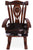 Wooden Rocking Chair Handcarved Back Sunflower Removable Hair-On Cowhide Pillow