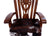 Wooden Rocking Chair Handcarved Back Sunflower Removable Hair-On Cowhide Pillow