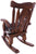 Wooden Rocking Chair Handcarved Back Sunflower Removable Hair-On Cowhide Pillow