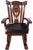 Wooden Rocking Chair Handcarved Back Sunflower Removable Hair-On Cowhide Pillow