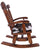 Wooden Rocking Chair Handcarved Back Sunflower Removable Hair-On Cowhide Pillow