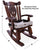 Wooden Rocking Chair Handcarved Back Sunflower Removable Hair-On Cowhide Pillow