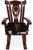 Wooden Rocking Chair Handcarved Back Sunflower Removable Hair-On Cowhide Pillow