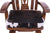 Wooden Rocking Chair Handcarved Back Sunflower Removable Hair-On Cowhide Pillow