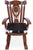 Wooden Rocking Chair Handcarved Back Sunflower Removable Hair-On Cowhide Pillow