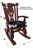 Wooden Rocking Chair Handcarved Back Sunflower Removable Hair-On Cowhide Pillow